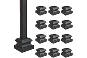 MYEMDAN 12 Pcs Iron Baluster Shoes, Stair Flat Shoes with Screw, for 1/2" Square Staircase balusters (Matte Black)