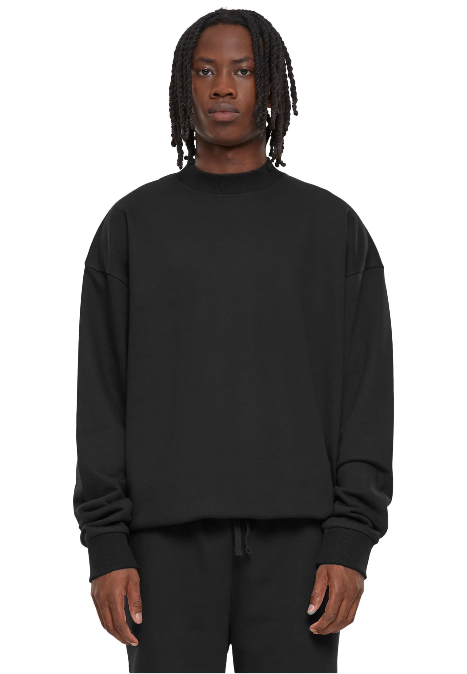 Urban Classics Men's Basic Pullover Crew Neck Sweatshirt Available in 6 Colours Plain Crew Neck Sizes S to 5XL, black, XXL