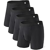 DAVID ARCHY Men's Underwear Modal Knit Texture Breathable, Ultra Soft Stretch Cooling Boxer Briefs with Pouch 4 Pack