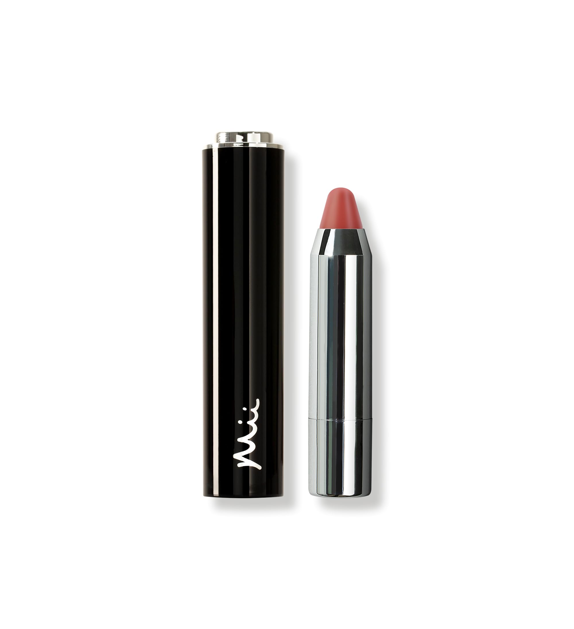 Mii Cosmetics Click & Colour Lip Crayon, Long Lasting & Highly Pigmented Lipstick, Silky Smooth Crayon with Comfortable, Non-Sticky Finish, Sun-Kissed Coral, Cognac