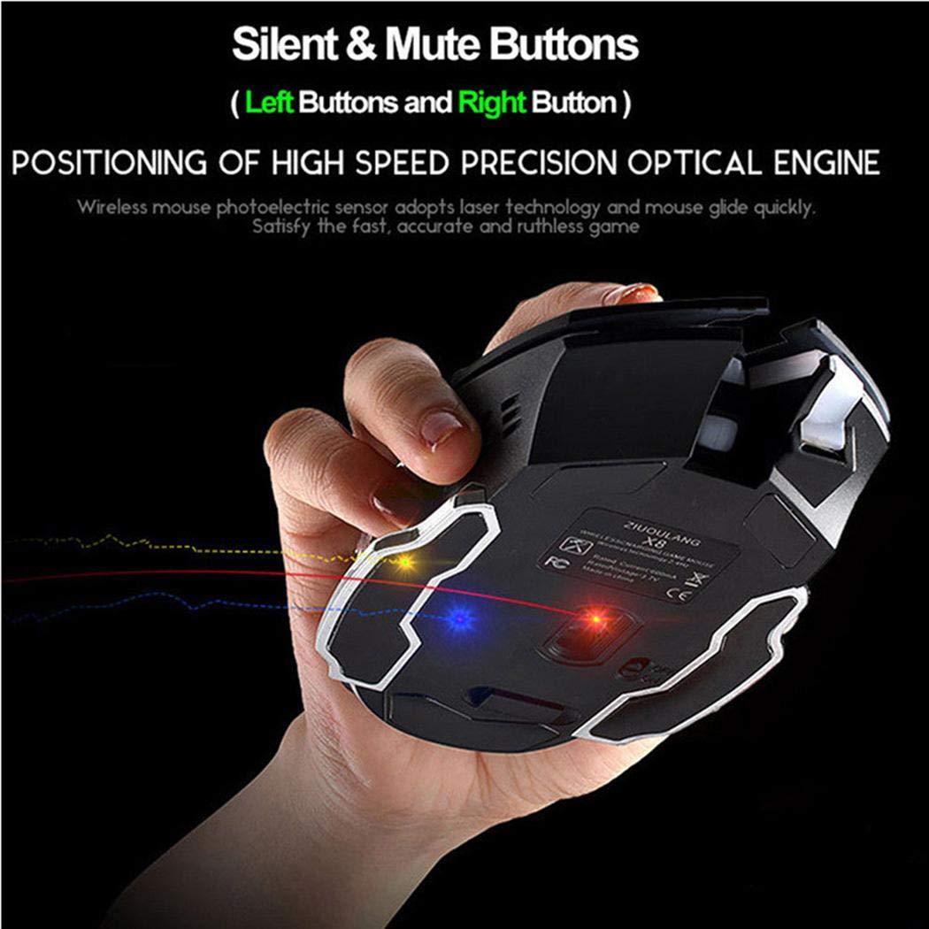 GUIGSI Mouse da Gioco, ad Alta Precisione 2400 DPI Mouse Gaming, 6 Pulsanti, Cartucce di Peso Regolabile per PC Laptop Computer Notebook