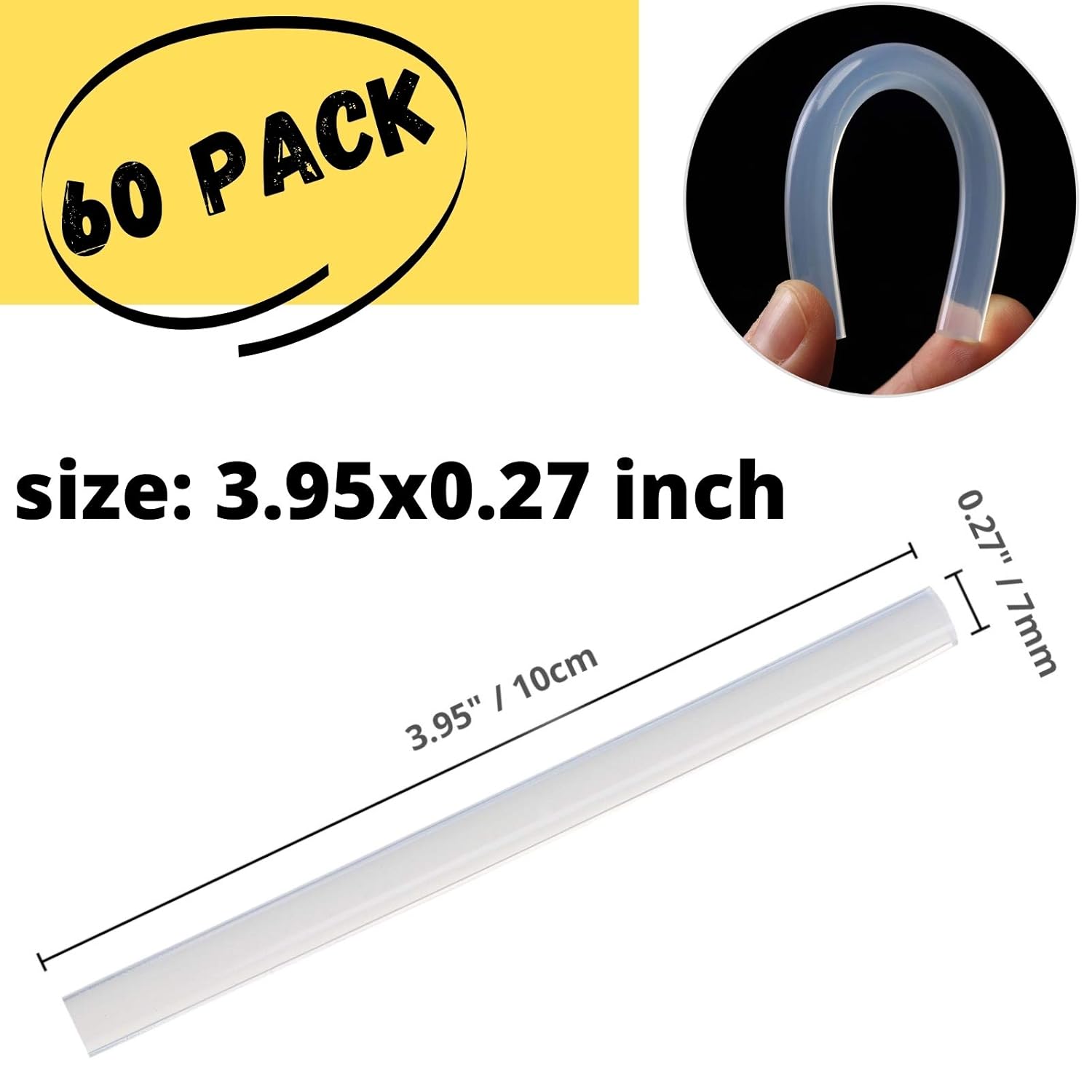 Mr. Pen- Hot Glue Gun Sticks, 60 Pack, 4 Inch, Hot Glue Sticks, Glue Gun Sticks, Hot Glue, Glue Sticks for Hot Glue Gun, Clear Glue Sticks, Hot Melt Glue Sticks: Industrial & Scientific