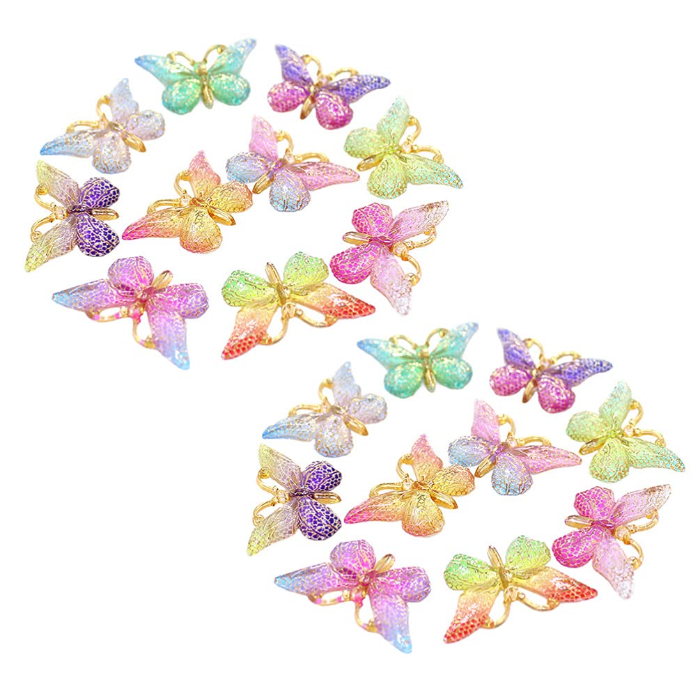 Milisten 20pcs Butterfly Accessories Flatback Butterflies Decor DIY Embellishments Resin Charm Mini Charms Resin Flatback Beads Mini Phone Case Wedding Table Decor Plastic Sticker Nail 3D