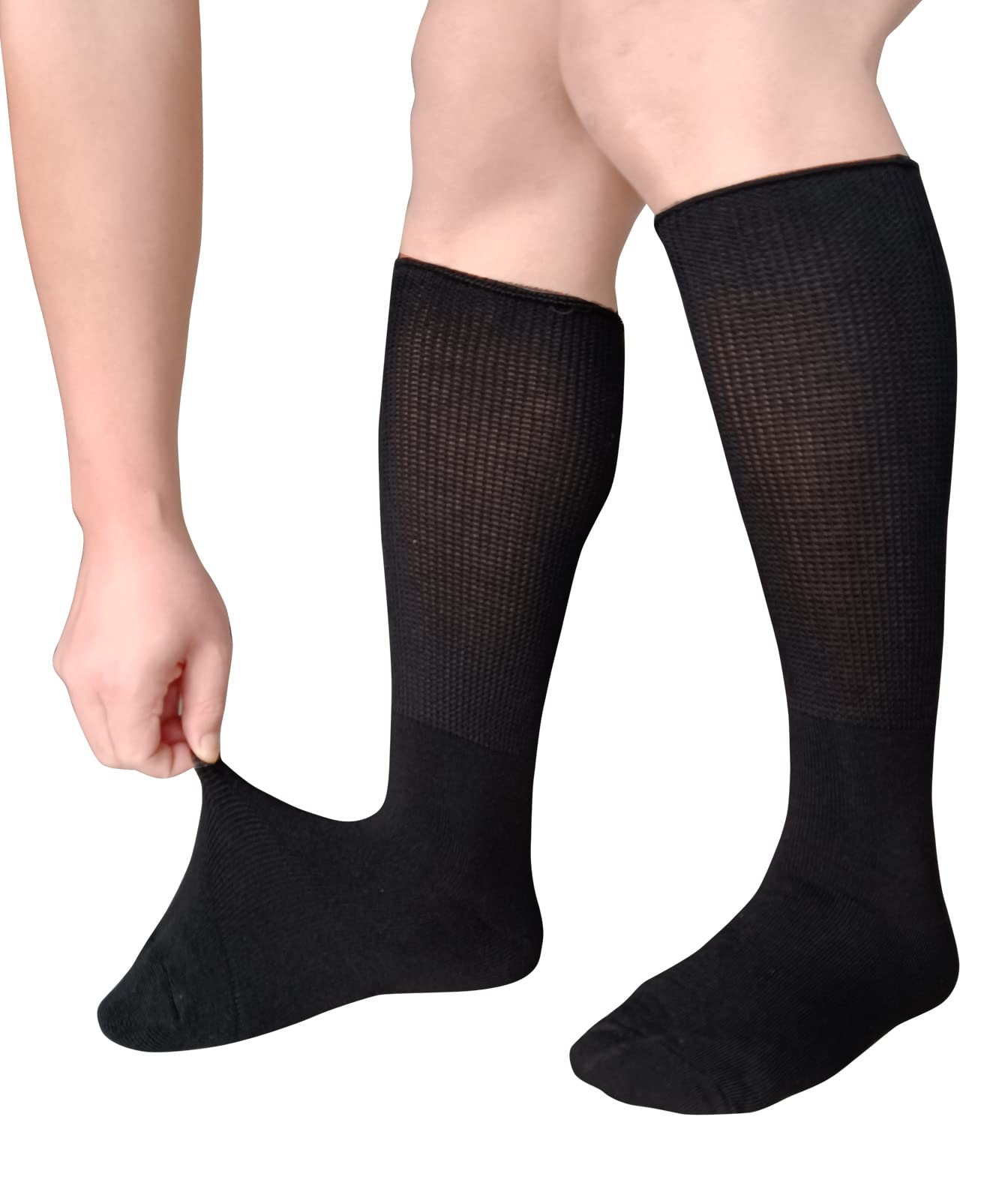 Extra Wide Socks for Diabetic Swollen Feet,Walking Boot Cast Liner, Non Binding Hospital Bariatric Lymphedema Sock for Men Women
