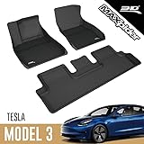 3D MAXpider L1TL00401509 All-Weather Floor Mats for Tesla Model 3 2017 2018 2019 Custom Fit Car Floor Liners, Kagu Series (1s
