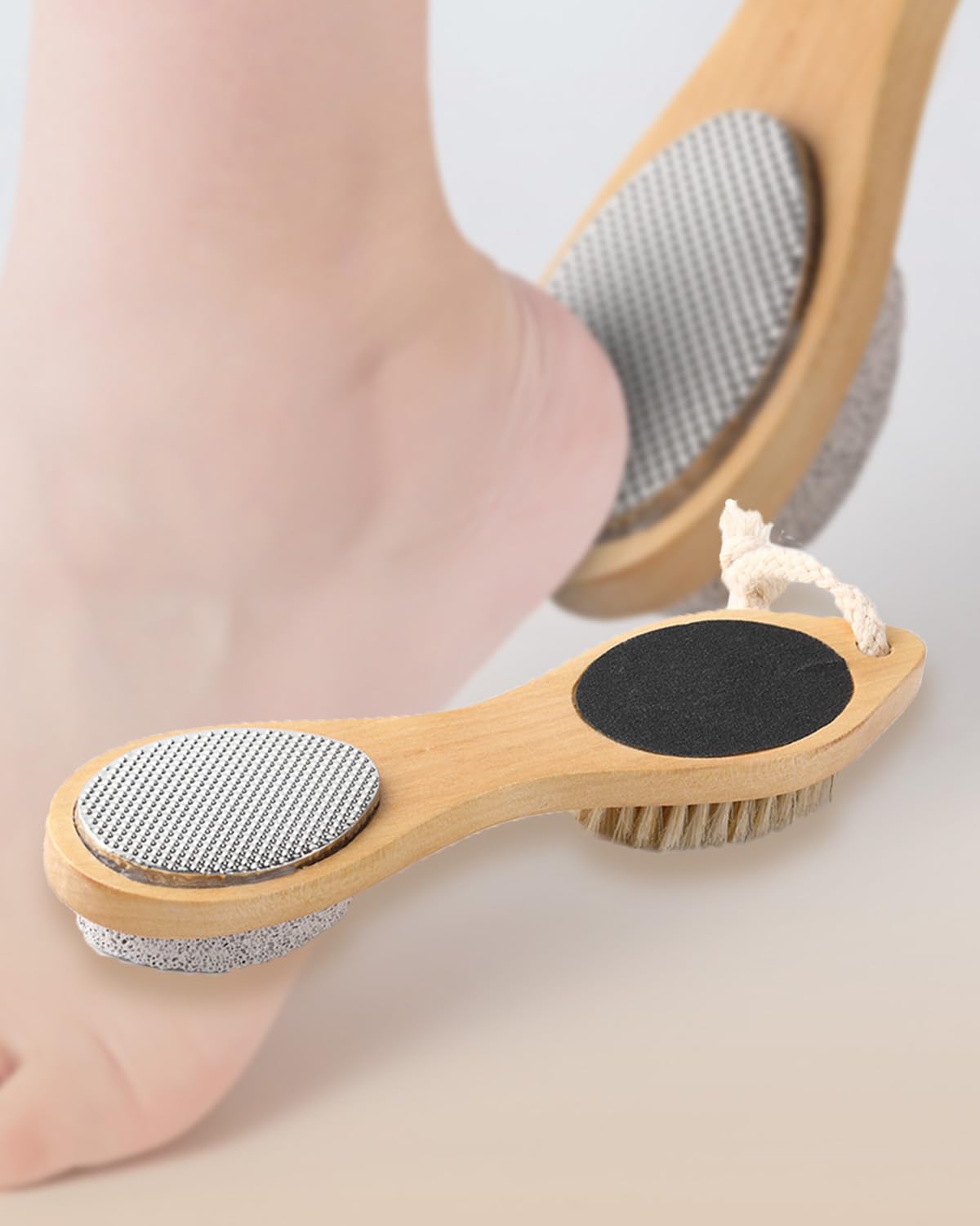 Photo 1 of 4 in 1 Foot File Callus Remover, Multi-Purpose Pedicure Tool, Includes Foot Scrubber, Foot Brush, Sandpaper, Pumice Stone for Home Foot Care