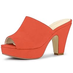 Allegra K Women's Open Toe Platform Chunky Heel