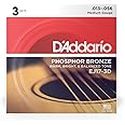 D'addario EJ17-3D Phosphor Bronze 13-56 Pack Of 3, Medium