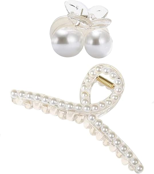 Amazon Co Jp レーリーポップ ヘアクリップ ２個セット 真珠 レディース シンプル パール バンスクリップ ヘアアクセサリー オシャレ 髪留め 髪飾り オフィス 家 T1 ビューティー