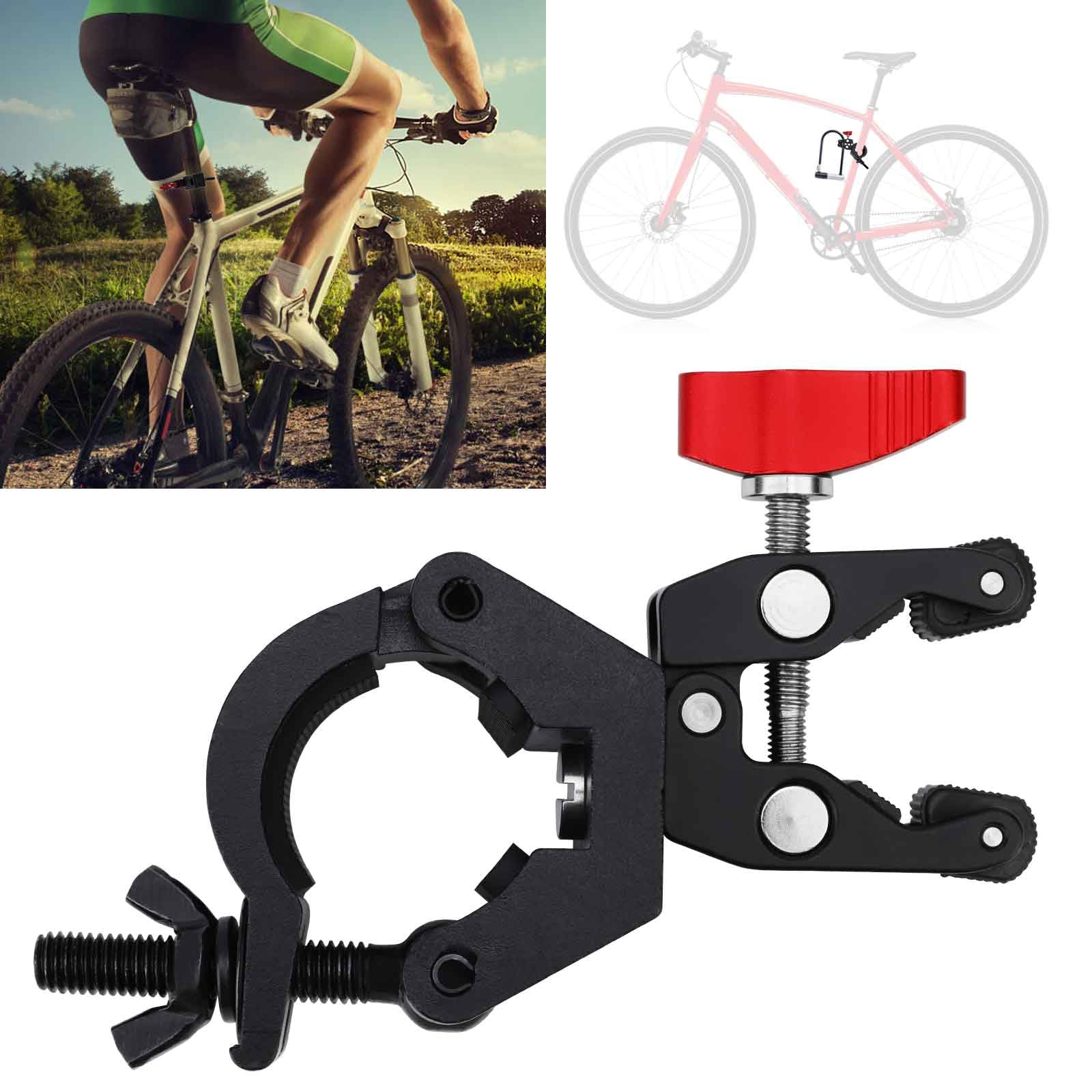 U Lock Bike Mount, Heavy Duty Aluminum Alloy Bike Lock Holder Clamp Lock Mounting Bracket, Quiet, Fits 0.47-0.98" Shackles Compatible with Kryptonite and Most Other Bicycle U-Locks Accessories