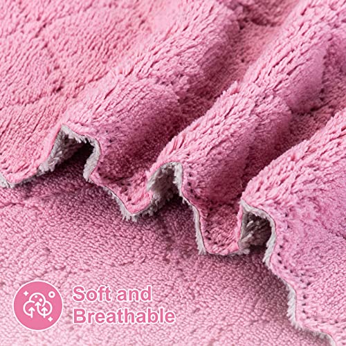 20 Packs Kitchen Cloth Dish Towels, Nonstick Oil Fast Drying Washcloths, Premium Dish Cloths for Kitchen, Car, Bathroom Cleaning, Reusable Highly Absorbent Cleaning Clothes, Purple&Grey