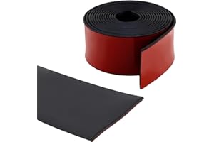 Lunghaa Peel and Stick Neoprene Rubber Sheets, Strips, Rolls, Gaskets, Suitable for Sealing, Cushioning, Noise Reduction, DIY Cut (10' L x 0.98" W x 1/8" H)