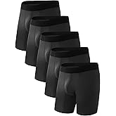 TIICHOO Incontinence Underwear for Men Washable Cotton Leak Proof Boxer Briefs with Long Legs for Bladder Leakage 5 Pack