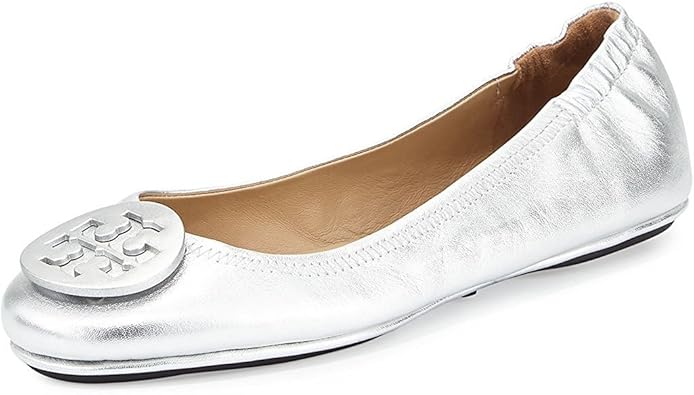 tory burch minnie travel ballet flat silver