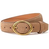 Ximraood Women's Genuine Leather Suede Belts Elegant Jeans Belt 1.1" Wide