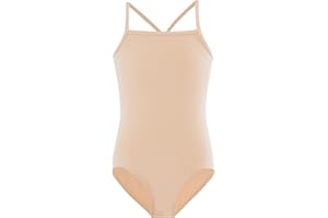 Nokecina Girls Dance Camisole Leotard Pink Black Undergarment Ballet Bodysuits Dancewear for 2-10 Years Old Kids