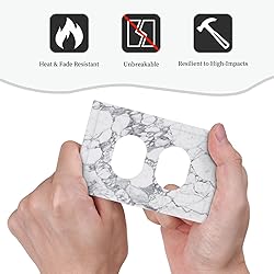 White Gray Marble 1 Gang Outlet Plate Covers