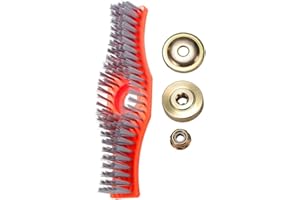 Adjustable Lawn Mower Cleaning Brush with 3 Fixing Accessories, Heavy Duty Wire Brush for Removing Grass Clippings from Decks