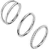 ALACLO 316L Stainless Steel Septum Rings Hoop for Women, 16G Stainless Steel Earrings Segment Nose Rings for Men, Cartilage Clicker Hoop for Helix, Rook, Daith, Tragus Earrings Hypoallergenic