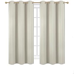 Diraysid Light Beige Grommet Blackout Curtains for