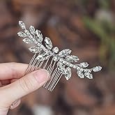 JAKAWIN Rhinestone Bride Wedding Hair Piece Crystal Hair Comb Bridal Hair Accessories for Women HC111 (Silver)