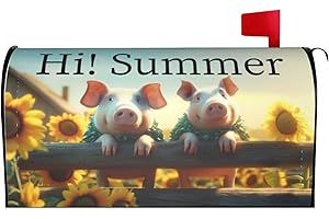 MANTAIYUAN Mailbox Cover, Funny Pigs Letter Box Cover Magnetic Mail Wraps Post Garden Decorations 25.5x21 in