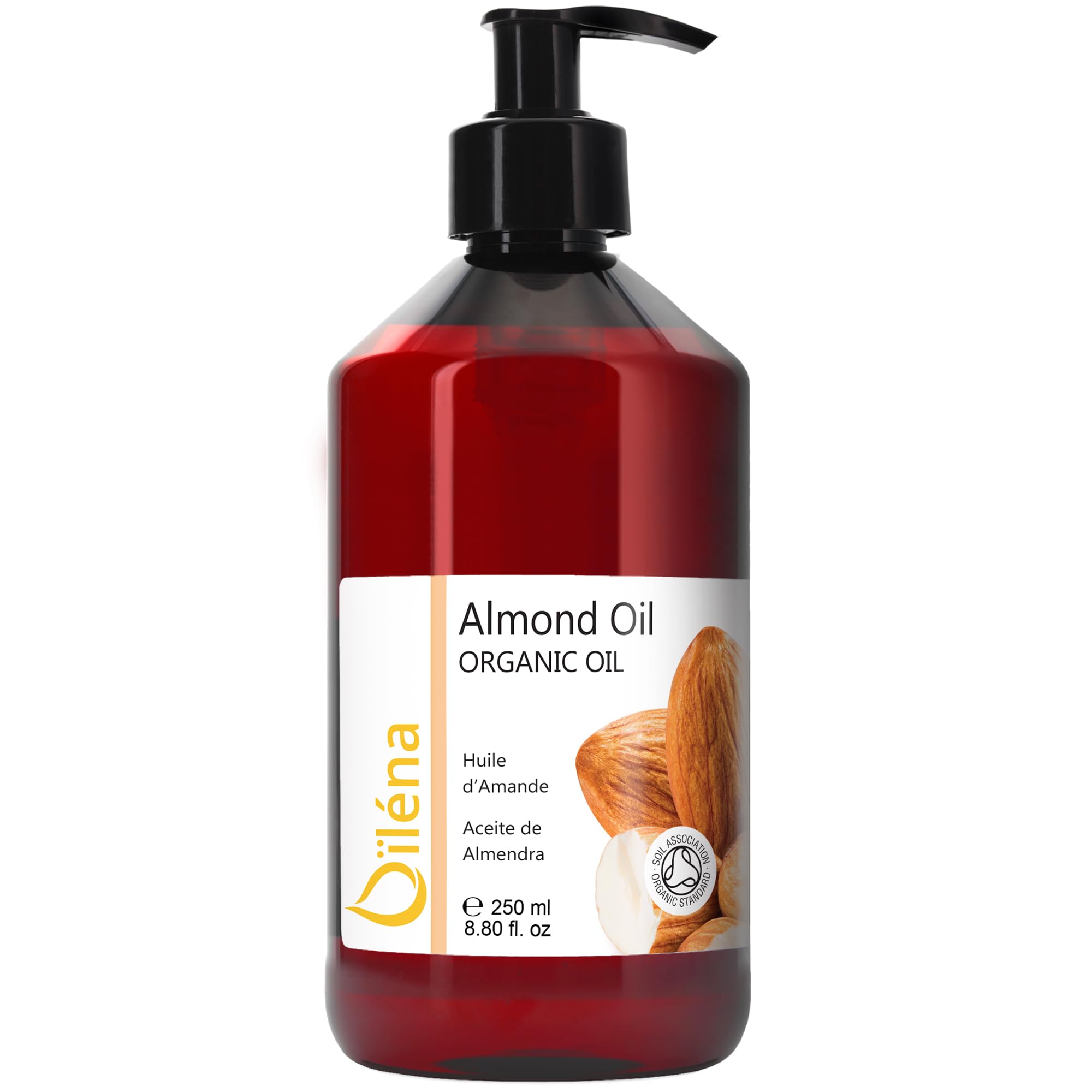 Almond Oil for Skin (Body, Face), Pregnancy Oil (Stretch Mark), Baby Oil Skin Care, Massage Oil, Hair Oil, High in Vitamin E, 100% Natural - 250 ml 8.8 fl oz