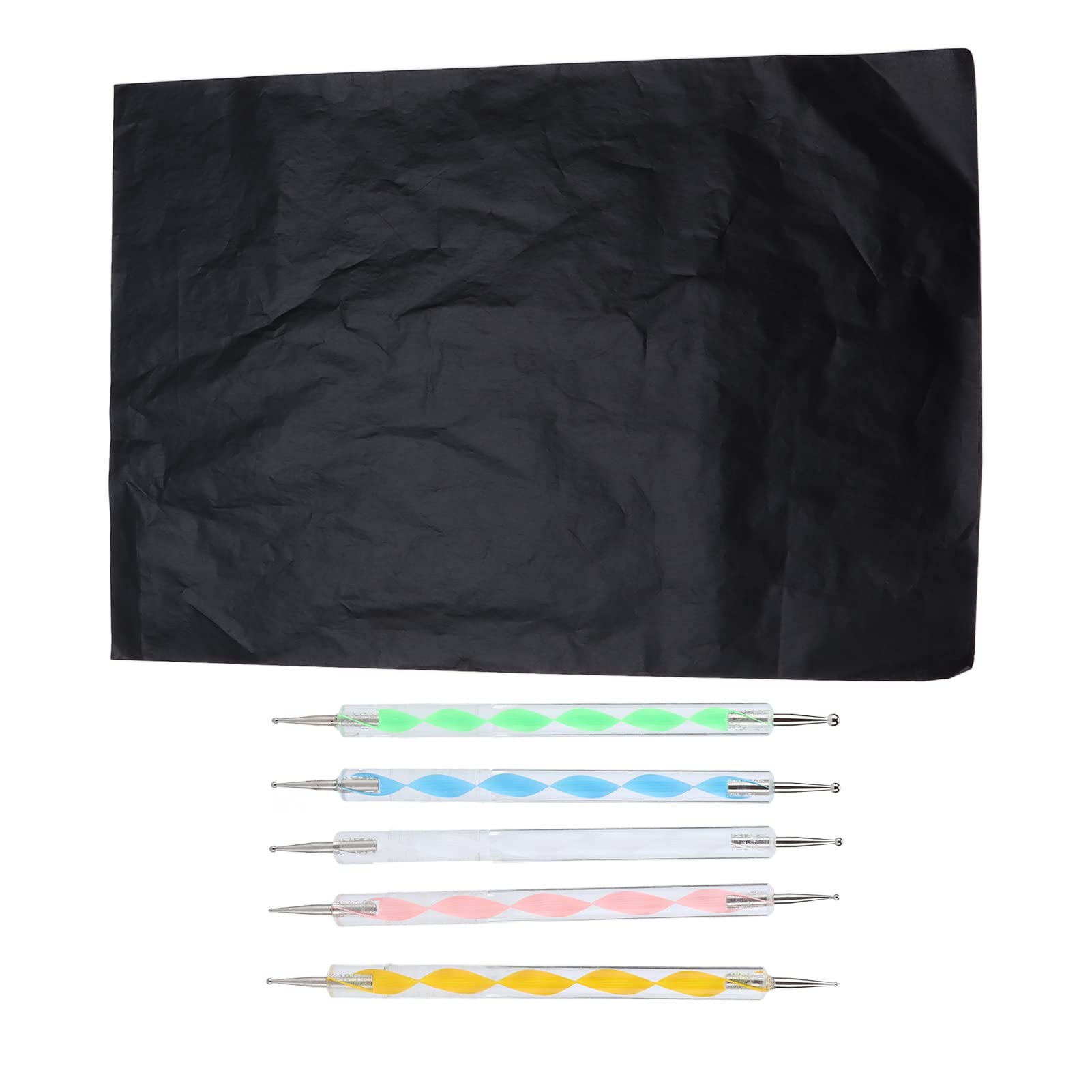 100pcs Carbon Paper for Tracing,A4 Drawing Paper Carbon Transfer Tracing Paper with 5 Embossed Stylus Pen Dotting Tools for Copying Drawing Patterns on Wood Canvas Paper