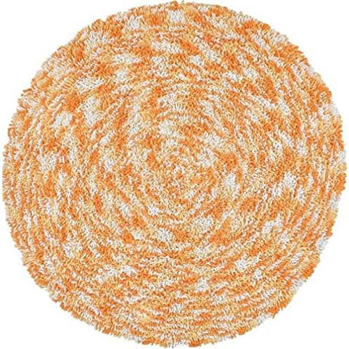 Shagadelic Chenille Twist Swirl Round Rug, 3 by 3-Feet, Orange