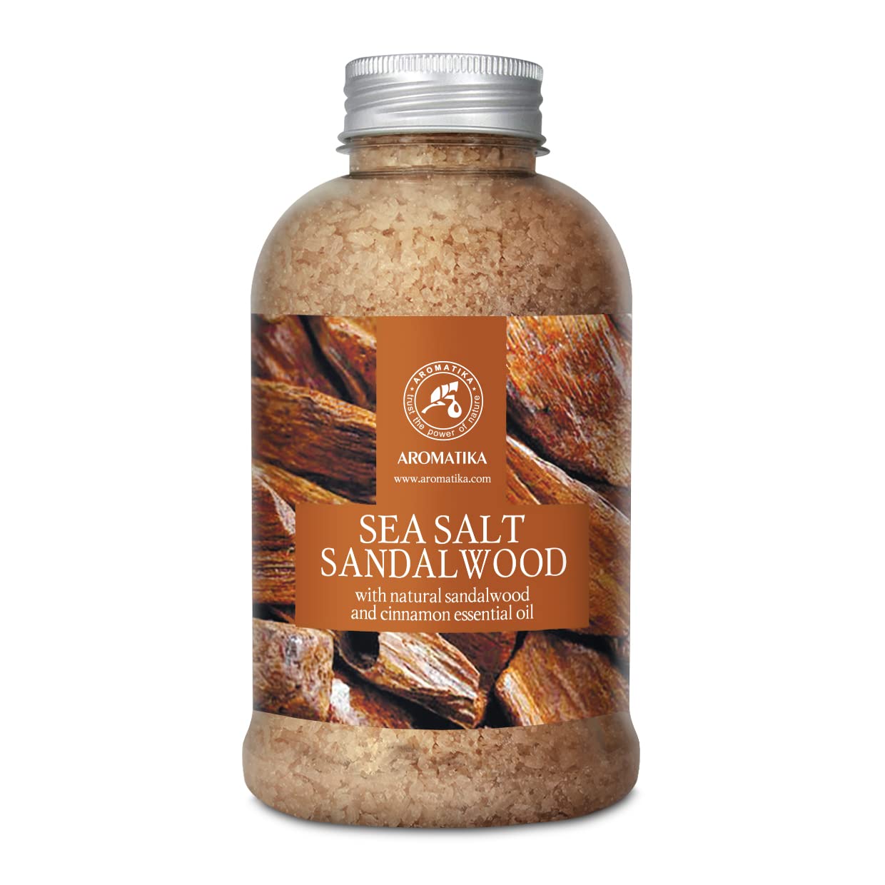 Bath Salts Sandalwood 600g - Natural Sandalwood & Cinnamon Essential Oil - Sea Salt - Best for Bath - Good Sleep - Relaxing - Body Care - Beauty