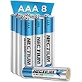 NECTIUM Superior Performance AAA Batteries 8 Count Alkaline Pure-Gold-Bottom IoT Batteries Ultra Power Long Lasting for IoT Devices Smart Lock