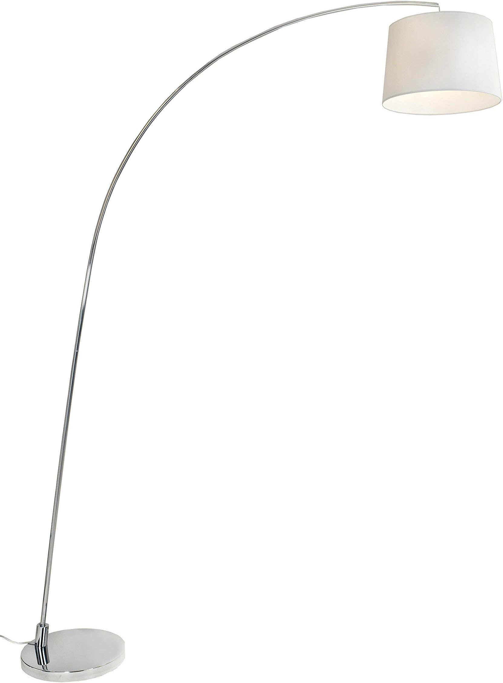 Aluminor LS N Floor Lamp with Curved Base Rod - E27-150 x 33 x 210 cm Chrome