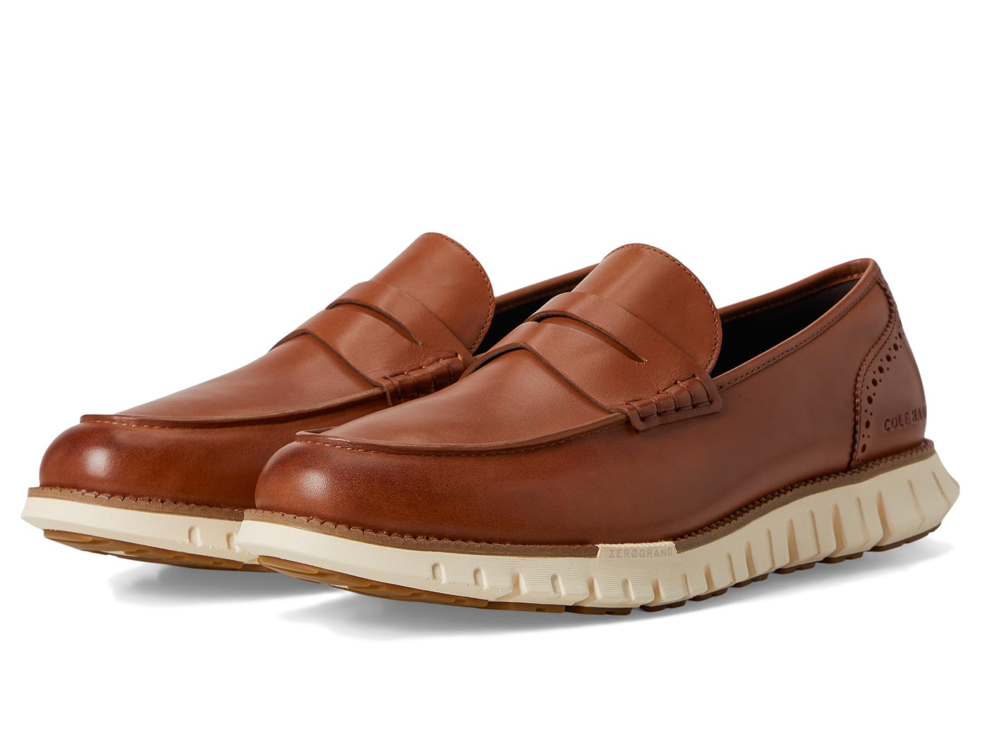 Cole Haan Men’s Zerogrand Remastered Penny Loafers, British Tan/Natural Tan/Ivory, 7-W US