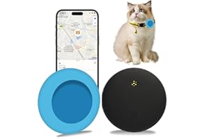 GBVP Pet Tracker for Cat, Smart Cat Location Tracker with Holder, MFi Certificated Tracking Device, No Monthly Fee, Works with Find My, Collar Not Included, Not GPS Tracker(iOS Only) (Blue, Small)