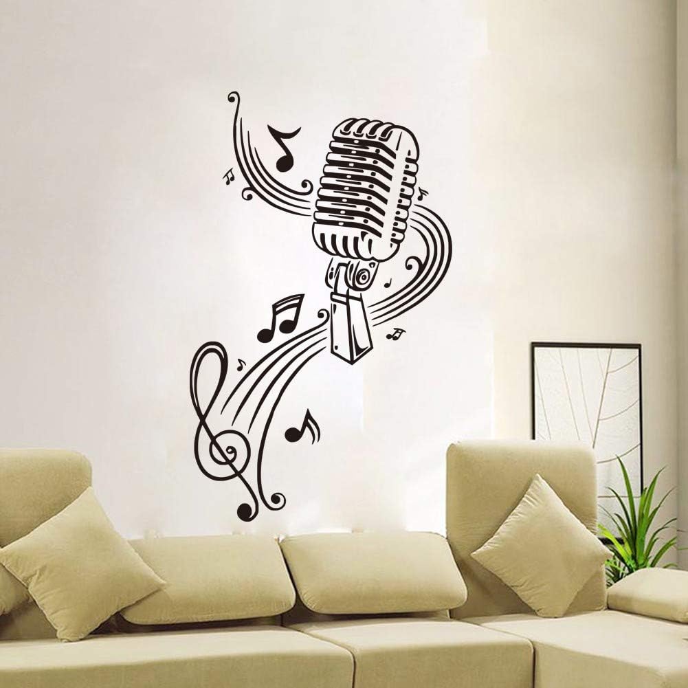 Vacally PVC Decorative Painting Bedroom Living Room TV Background Wall Decoration Wall Stickers Removable Music Fresco Decals Windows Wall Art Decor Mural 57x 88.5cm/37 x 57cm