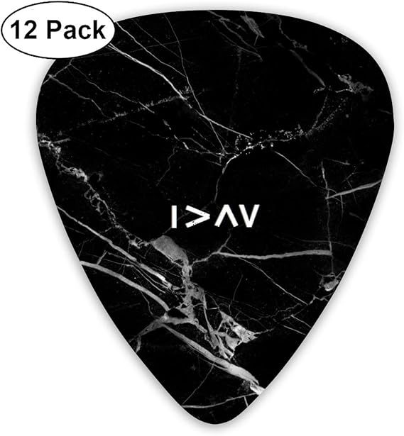 Guitar Picks12 Pack I am greater Pattern Includes Thin, Medium & Heavy Gauges