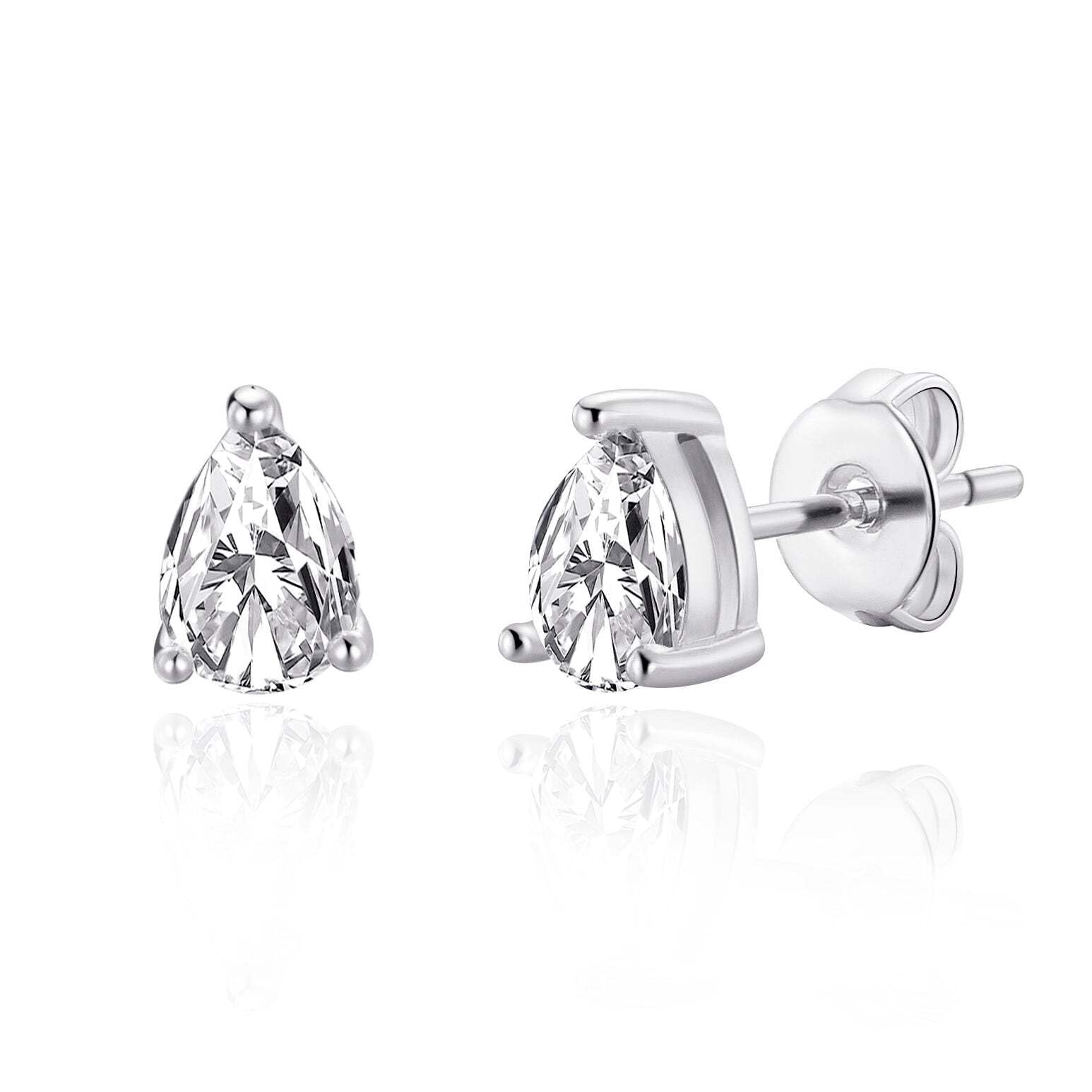 Philip Jones Pear Earrings Created with Zircondia® Crystals
