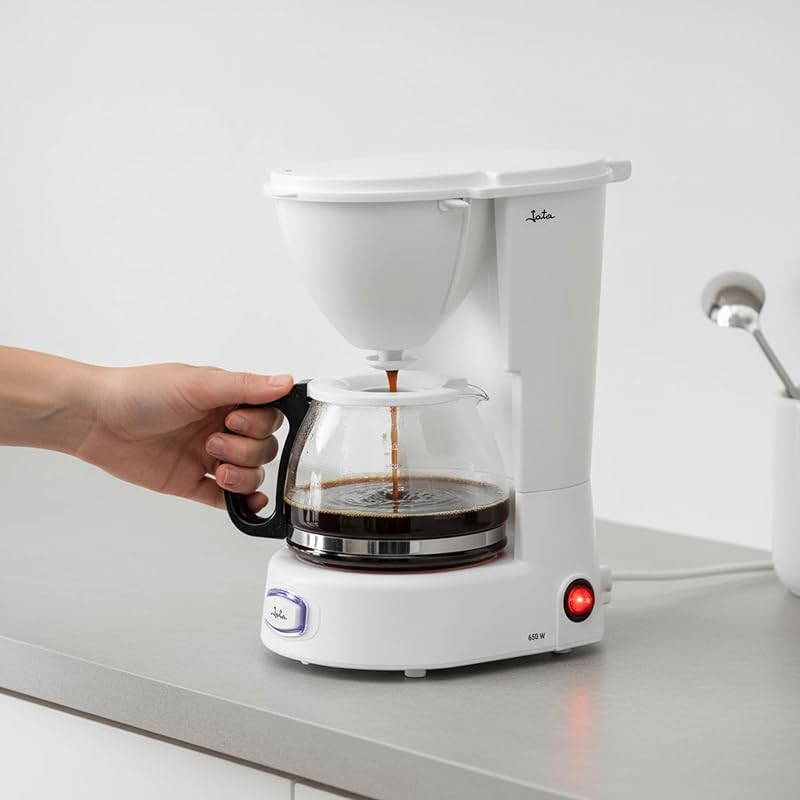 JECA1752 - Cafetera de Goteo Eléctrica 8 Tazas, Jarra de Cristal 750 ml, Filtro Permanente con Cuchara Dosificadora, Placa Calefactora, Apagado Automático, 650 W
