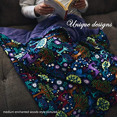 Calming Covers Weighted Blanket for Kids & Adult | Many Styles & Sizes | Made from Designer Fabrics and Weighted with Plastic Poly pellets (10 lbs 53 x 41, Space Cotton & Minky) - Thumbnail 4