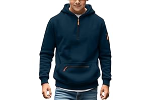 Boys Half Zipper Fleece Hoodies Thick Warm Long Sleeve Pullover Pockets Fall Winter Hooded Sweatshirts for Teen