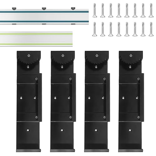 4-Pack Wall Mount For Dewalt Track Saw Guide Rail – 3D Printed Organizer Holder, Space-Saving For Workshop
