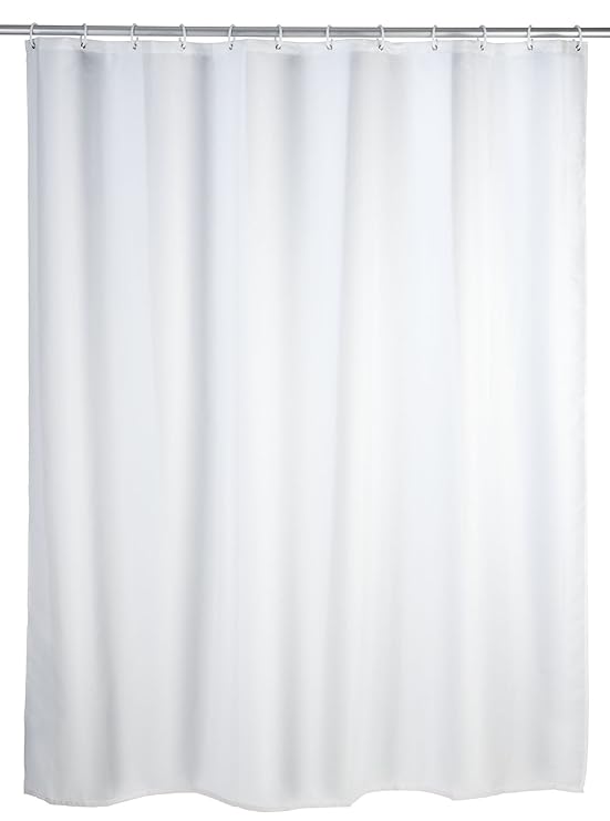 Wenko 20151100 Anti-Schimmel Duschvorhang Uni White - Anti-Bakteriell, waschbar, Polyester, 200 x 180 cm