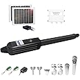 TOPENS A8S Automatic Solar Gate Opener for Heavy Duty Single Swing Gate Up to 18ft, Single Swing Gate Operator Battery Powered with Remote Control Kit Gate Motor Solar Panel Included