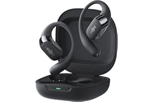 SHOKZ New OpenFit 2+ Open-Ear Headphones, Dolby Audio Enabled, Comfortable Earbuds with Soft Ear Hooks, 48H Playtime, IP55 Water-Resistant, USB-C Fast Charging, Wireless Charging, Carrying Bag, Black