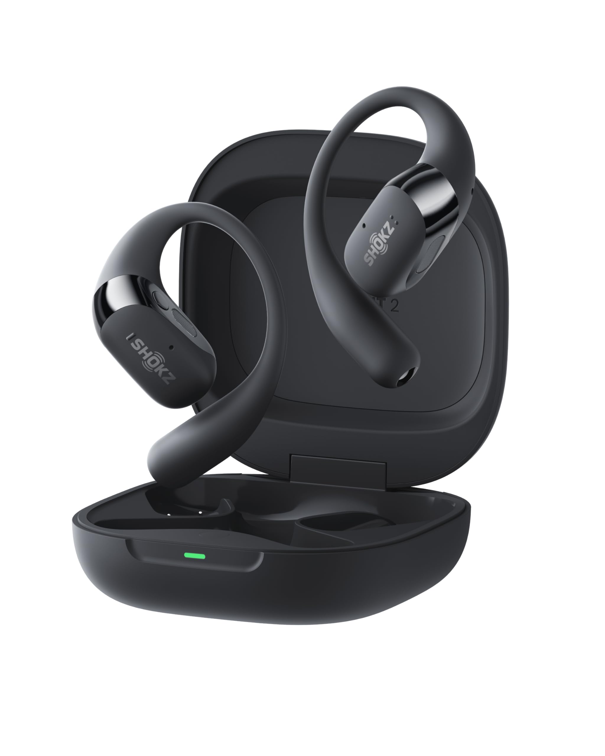 SHOKZ OpenFit 2+ Open-Ear Earbuds, Black, Dolby Audio,Wireless Charging