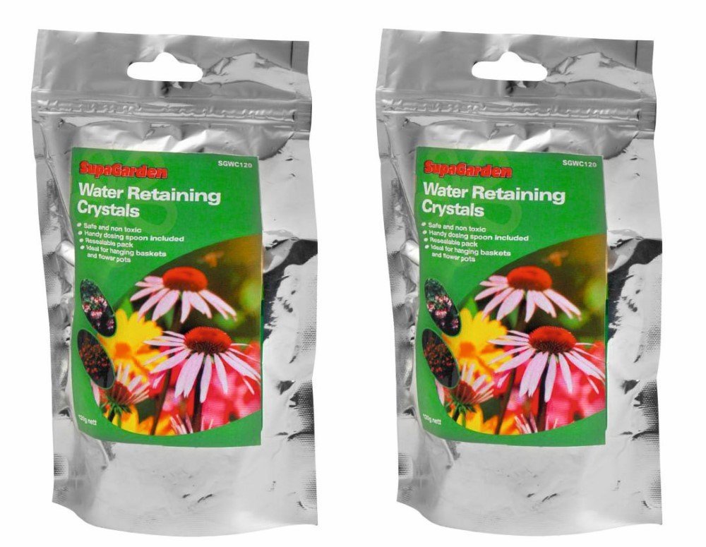 2 Packs of 120g Supagarden Water Retaining Crystal Packets