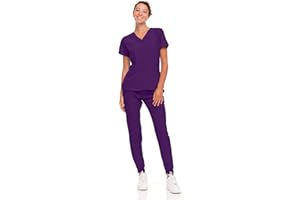Natural Uniforms Womens Cool Stretch Jogger Scrub Set with Regular and Petite Sizes