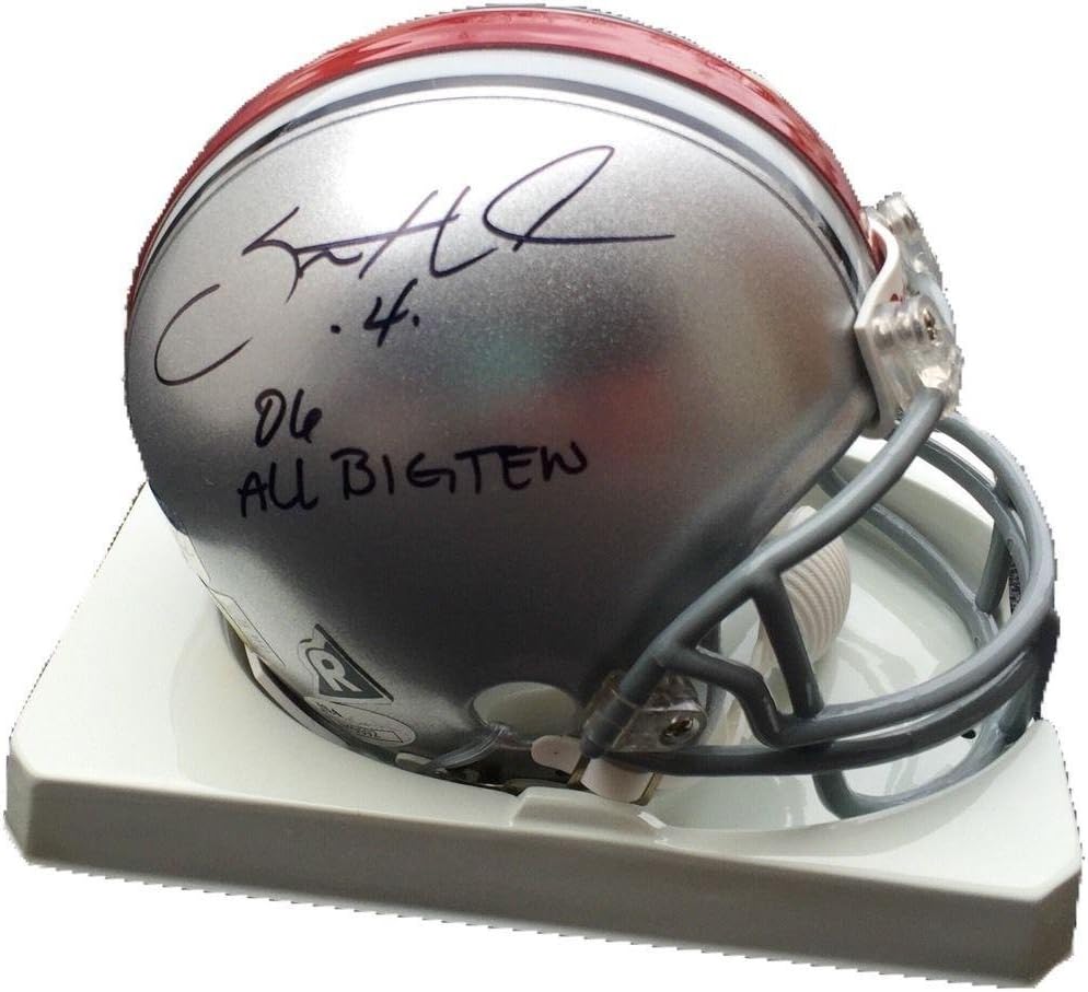 Santonio Holmes Ohio State (06 All Big Ten) Signed Mini Helmet - JSA Certified - Autographed College Mini Helmets