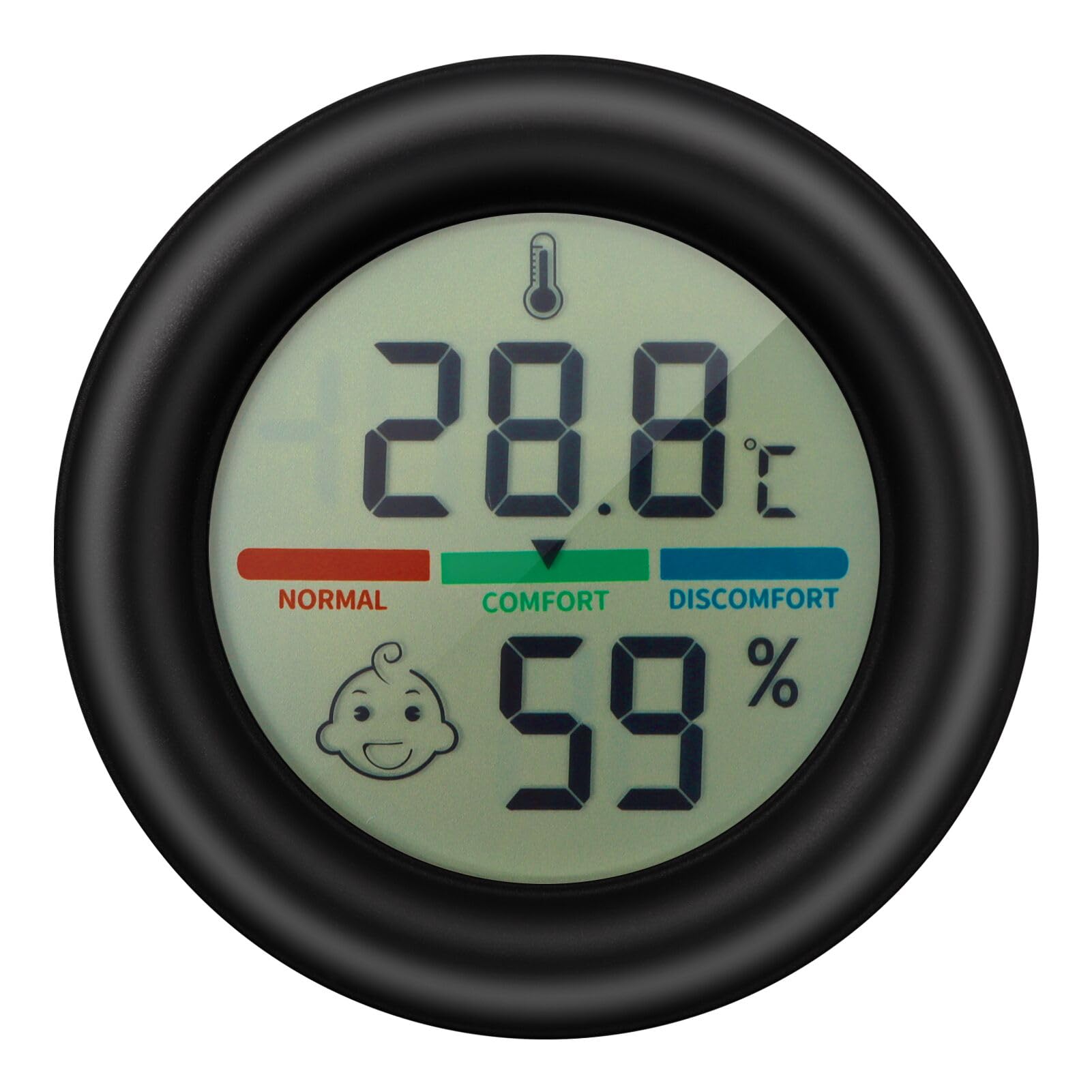 Digital Thermometer Hygrometer Room Thermometer with Temperature Humidity Monitor Indoor Thermometer Room Temperature Home Hygrometer Humidity Gauge (Black)