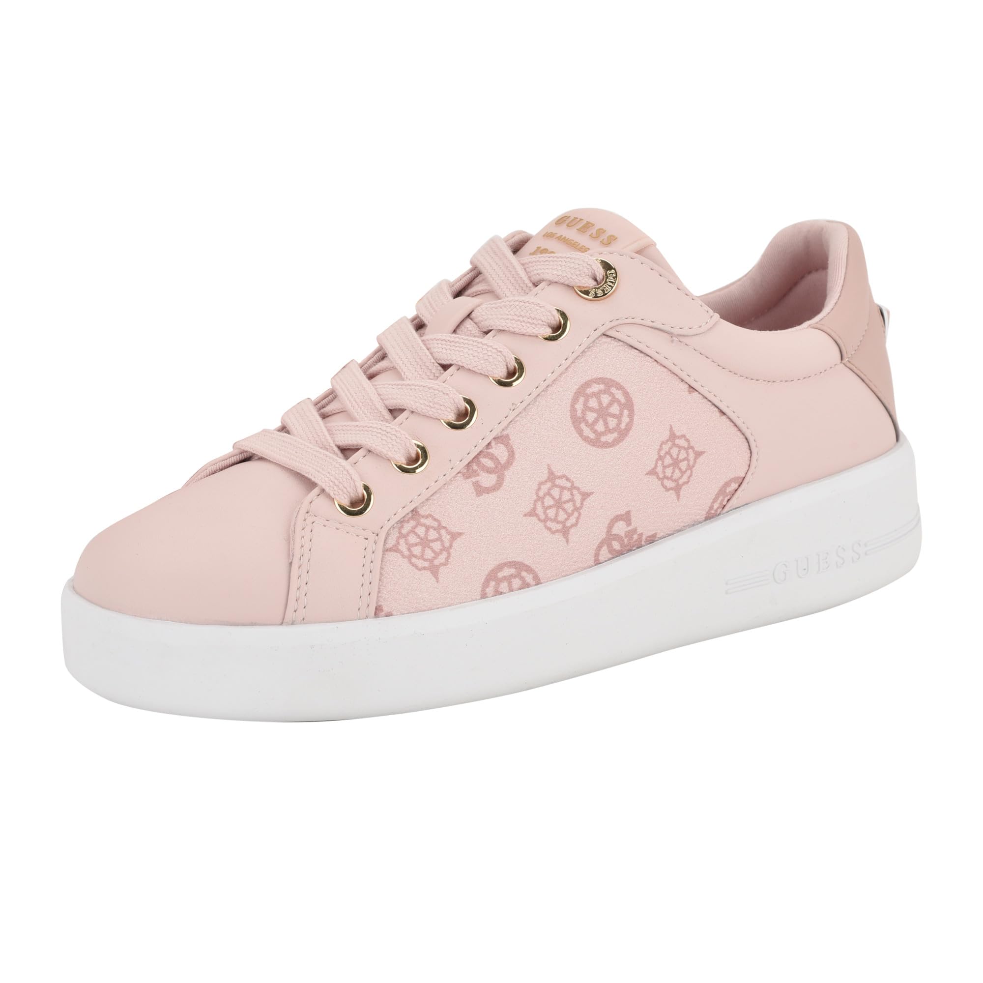 Guess Women’s Ronii Sneaker, Medium Pink Logo 660, 6.5